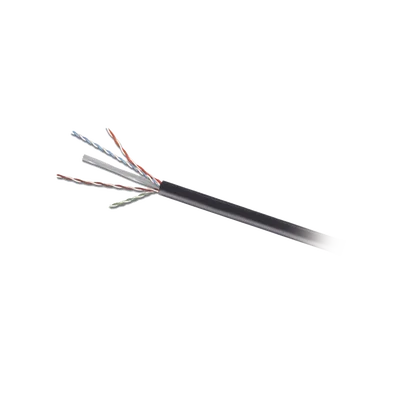 Bobina de Cable UTP de 4 Pares, Para Exterior con Gel, Cat6 (23 AWG), Industrial para Climas Extremos, Enterrado Directo, Color Negro, 305 Metros (1000 Pies)