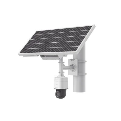 Kit Solar IP All in One / Cámara PT ColorVu 4 Megapixel / Lente 4 mm / Panel Solar / Batería de Respaldo de Litio 23.2Ah (Hasta 24 Días) / Conexión 4G / Accesorios de Instalación